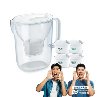 【BRITA】官方直營 純淨濾水壺XL+MXPRO去水垢3入濾芯(共1壺4芯)