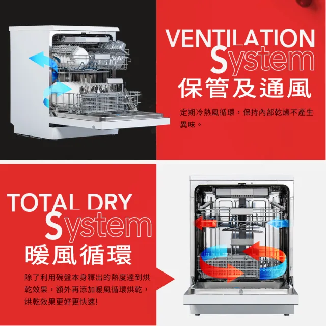 【Celinda 賽寧】17人份落地美型洗碗機DB-1700(110V/不含安裝/嵌入式/獨立式洗碗機)