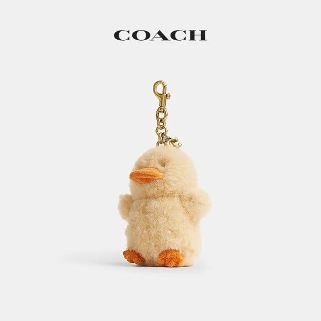 【COACH】蔻馳官方直營 羊毛皮鴨鴨手袋掛件 掛飾 吊飾-B4/黃色 混合色(CER40)