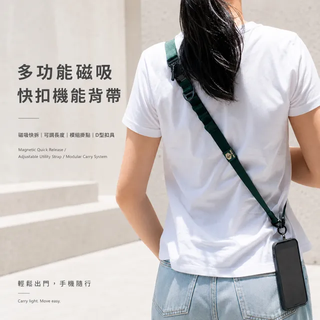 【E.B. MADE】多功能磁吸快扣機能尼龍揹帶_附夾片(便利磁吸快拆卸載扣具)