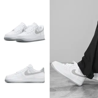 【NIKE 耐吉】休閒鞋 Air Force 1 07 男鞋 女鞋 穿搭 百搭 經典 低筒 空軍一號 灰色 白色(FJ4146-100)
