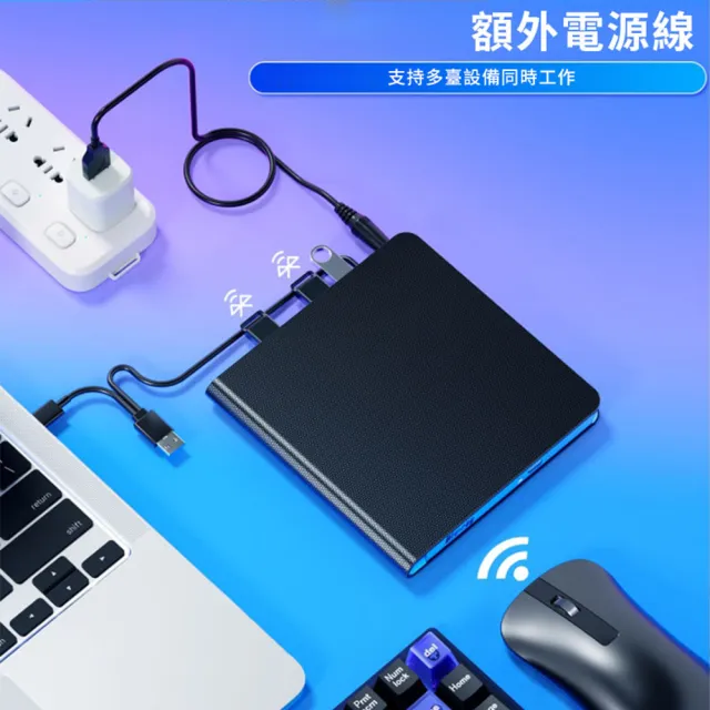 LINZHE 七合一多功能外置移動刻錄機 即插即用 讀取/刻錄DVD/CD/VCD全系列碟片 電腦外置光驅 燒錄機
