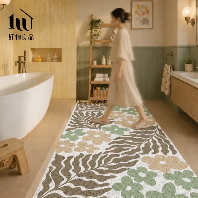【好物良品】60x120cm_大尺寸絲圈浴室防滑墊｜快速排水不積水 可DIY裁切 陽台浴室通用止滑墊