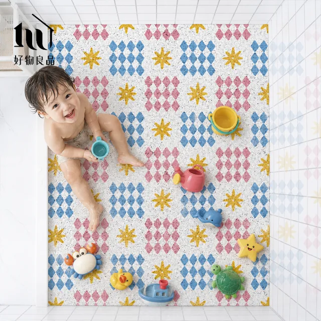 【好物良品】120x120cm_大尺寸絲圈浴室防滑墊｜快速排水不積水 可DIY裁切 陽台浴室通用止滑墊