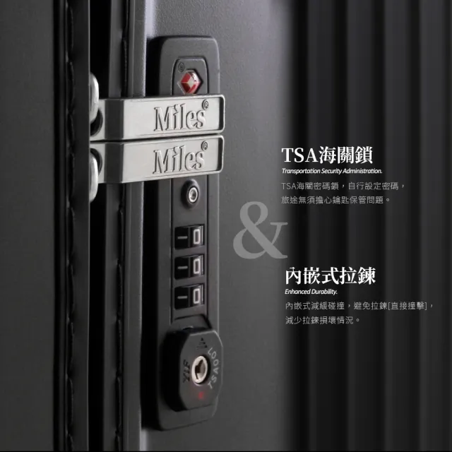 Miles 32吋大容量PC耐撞運動行李箱/胖胖箱(拉鍊款/TSA海關鎖-藍色亮面款)