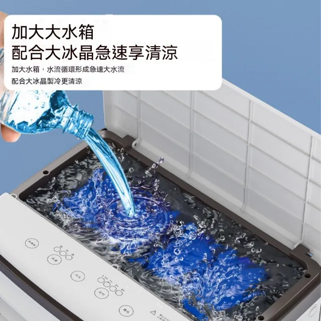 嶼川冷風機移動空調扇水冷風扇家用製冷扇機械控製80W低能耗17L容量水箱