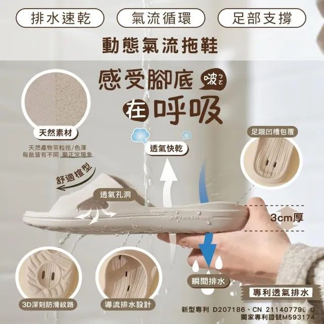 【維諾妮卡】官方直營 台灣製 買一送一 SilicStep減塑環保專利減壓氣墊茶葉拖鞋 多款選(室內拖/防滑浴室拖)