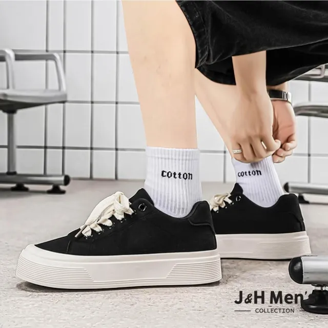 【J&H collection】韓系百搭簡約透氣防滑男士休閒鞋 板鞋(卡其色 / 駝色 / 黑色)