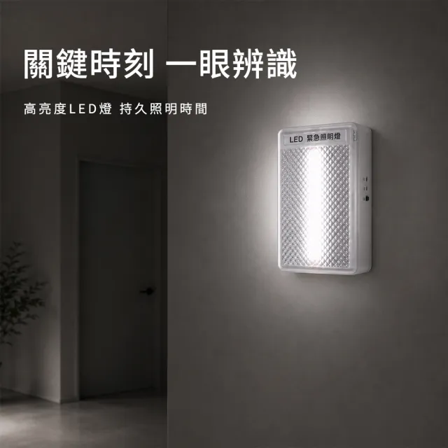【防災專家】台灣製造LED壁掛式緊急照明燈(110/220V通用 台灣製造 LED 火災 停電 地震 必備)