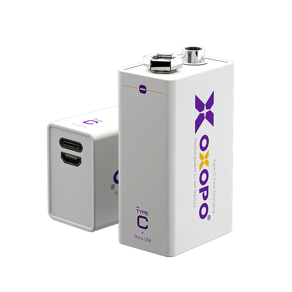 【OXOPO】XC系列 9V Type-C / Micro USB 充電鋰電池(1入)