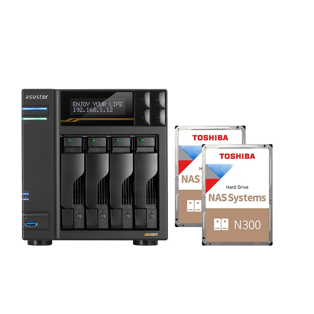 【ASUSTOR 華芸】搭東芝NAS 4TB x2★AS6804T 4Bay NAS 網路儲存伺服器