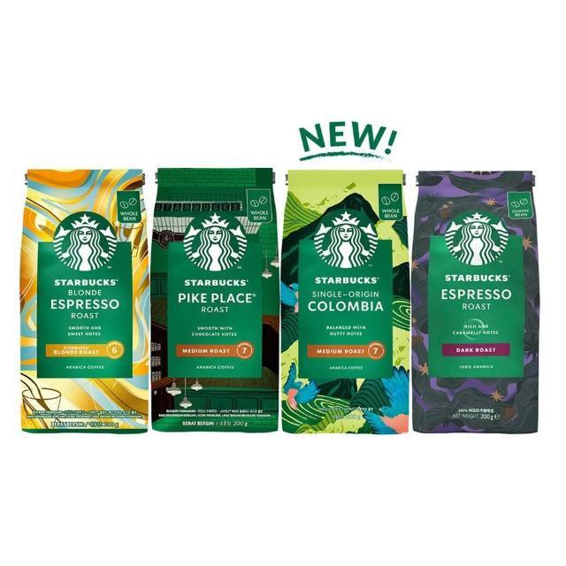 【STARBUCKS 星巴克】MOMO限定_精選咖啡豆4包組(口味任選；黃金/派克/哥倫)