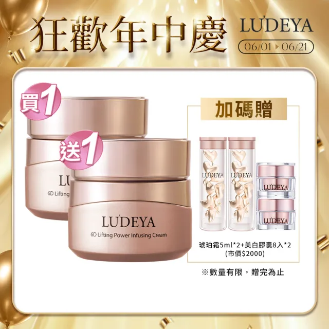 【LUDEYA】超緊緻微臻琥珀霜50gX2入組  (抗老/乳霜/保濕)