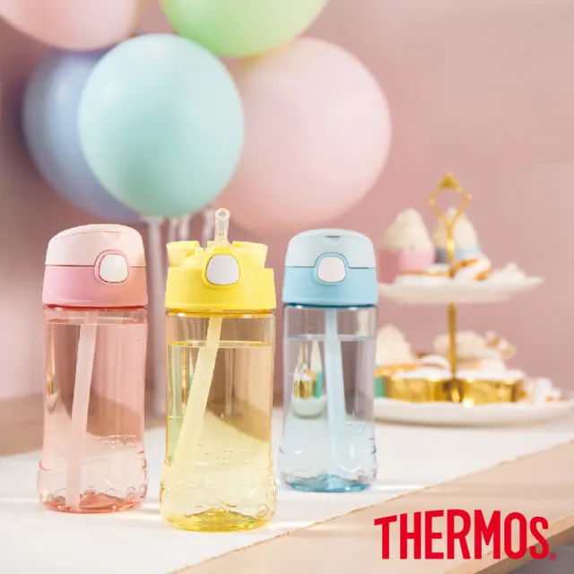 【THERMOS 膳魔師】買1送1_彈蓋吸管瓶兒童瓶450ml(F4011T)