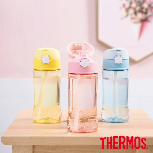【THERMOS 膳魔師】買1送1_彈蓋吸管瓶兒童瓶450ml(F4011T)