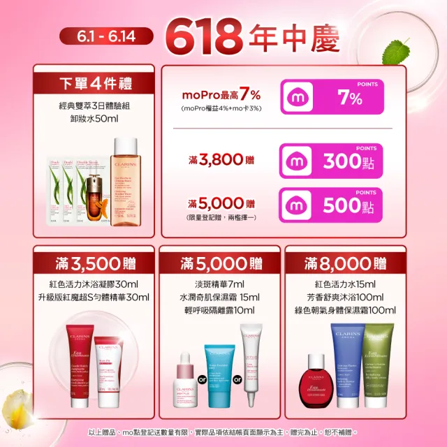 【CLARINS 克蘭詩】全新 黃金雙萃精華50ml(經典 清爽版任選/抗老/精華)