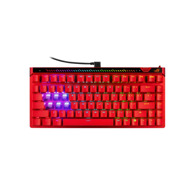 【ASUS 華碩】ROG Falchion Ace 75 HE 有線電競鍵盤 - 紅色(ROG HFX V2 磁性軸)