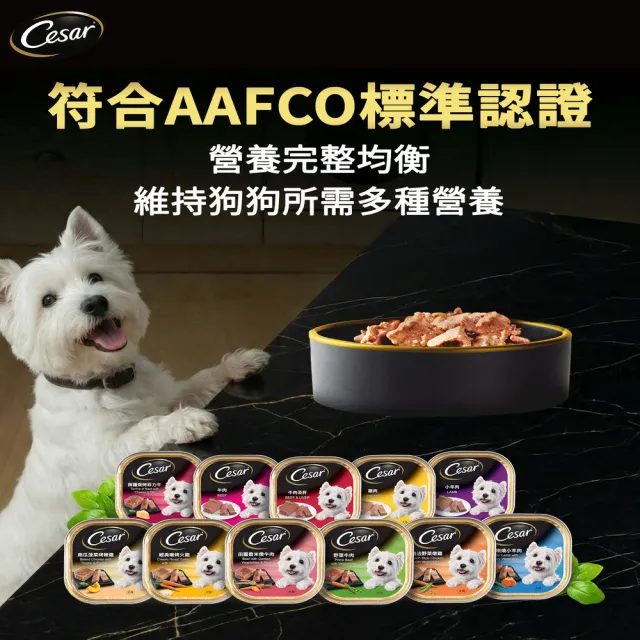【Cesar 西莎】momo獨家組 餐盒*12+蒸鮮包*16(狗罐頭/狗食/餐包/熟齡犬/全齡適用/網路限定)