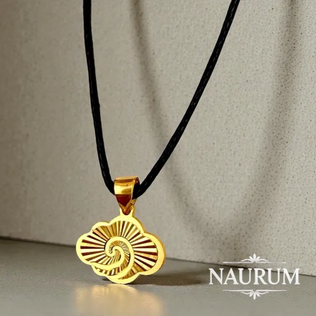 (NAURUM)黃金墜飾光芒雲朵朵0.42錢附贈皮繩