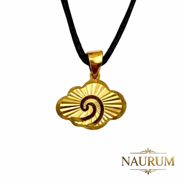 (NAURUM)黃金墜飾光芒雲朵朵0.42錢附贈皮繩