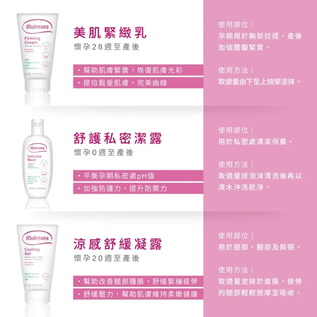 【媽咪莉娜】官方旗艦 無痕美體霜150ml+彈力潤膚油100ml+美肌緊緻乳150ml (妊娠油/孕期保養)