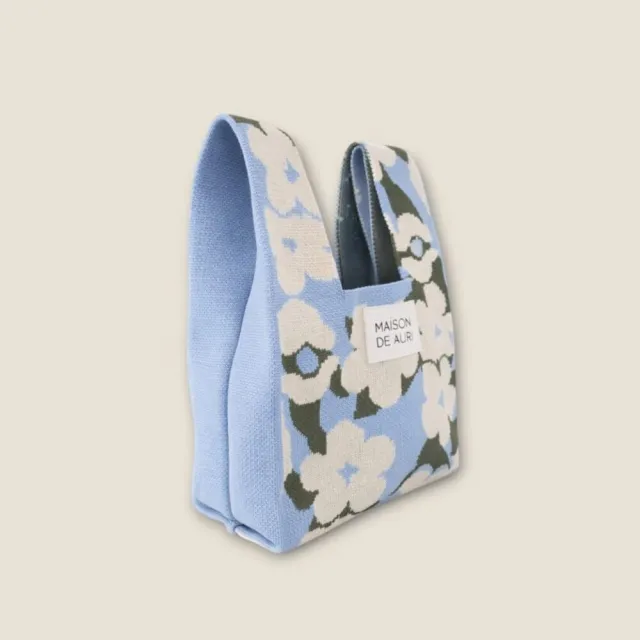 【MAISON DE AURI】雙11 HARU Mini Bags｜Blue 午後 春天包 / Mini 小提包 / 厚針織