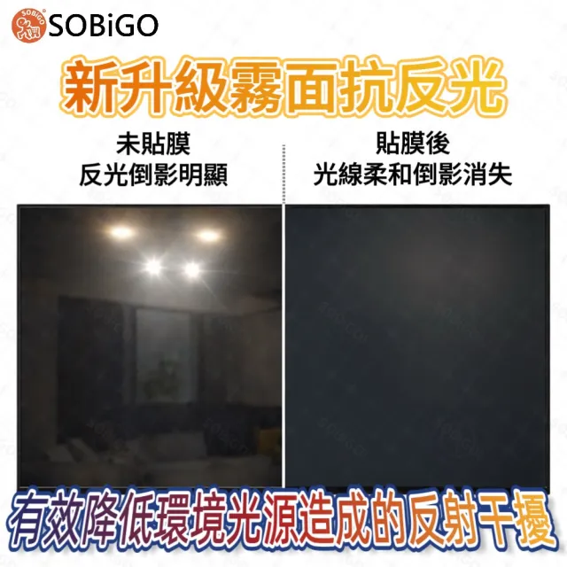 【SOBiGO】65吋 抗藍光 抗反光 電視保護膜