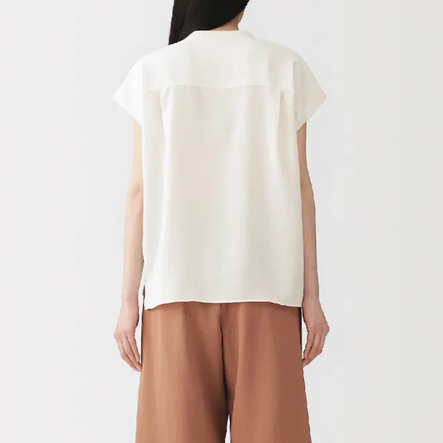 【MUJI 無印良品】女透氣法式袖套衫(柔白/黑色/淺橘/灰色)