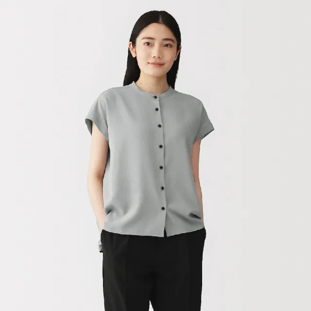 【MUJI 無印良品】女透氣法式袖套衫(柔白/黑色/淺橘/灰色)