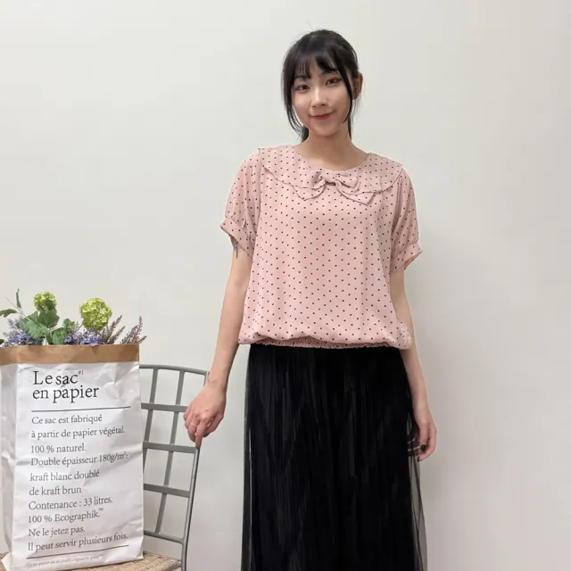【Hana Mokuba】花木馬日系女裝點點荷葉領上衣