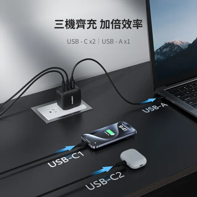 【Choetech】氮化鎵GaN PD3017 Type-C 70W PD快充充電器