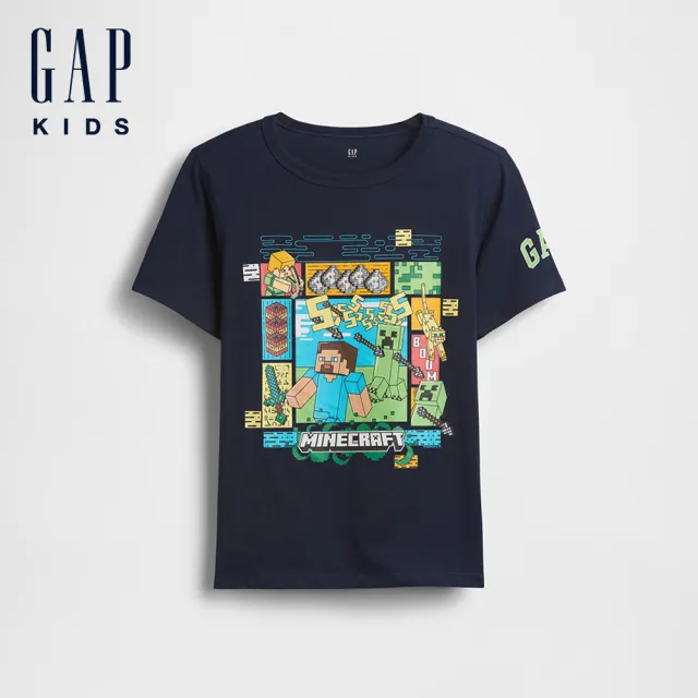 【GAP】GapKids × Minecraft當個創世神 圖案短袖T恤-多色任選(901536)