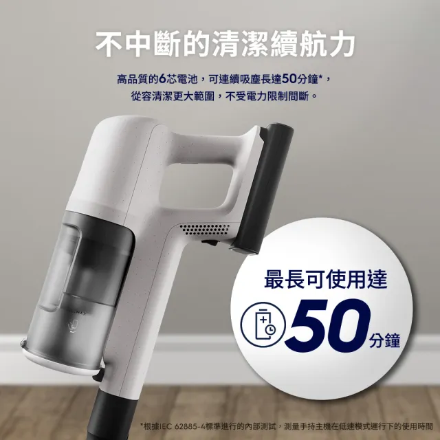 【Electrolux 伊萊克斯】極適家居600系列無線吸塵器- 矽砂白(EFP61714)