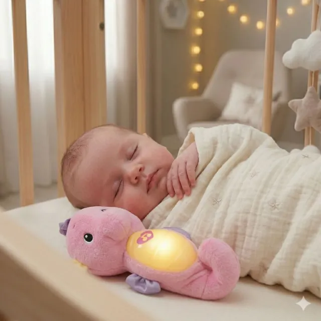 【Fisher price 費雪】聲光安撫海馬(2色選擇/寶寶安撫/嬰兒玩具/彌月禮/新生兒)