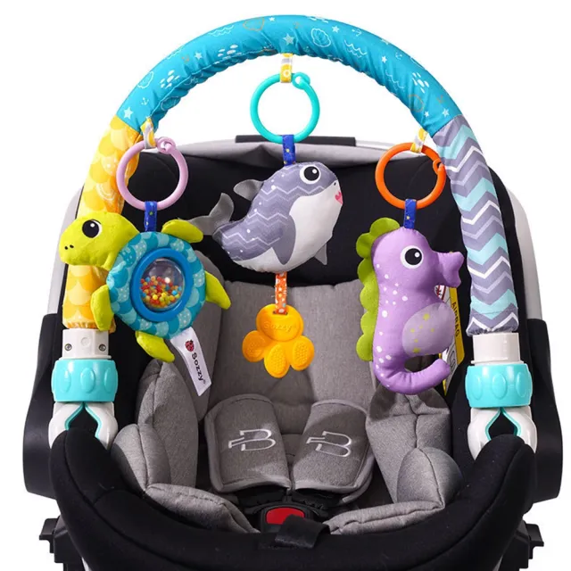 【Kori Deer 可莉鹿】小動物嬰兒床鈴車夾音樂鈴安撫玩具(吊掛推車玩具早教感官寶寶哄睡嬰兒床掛飾)