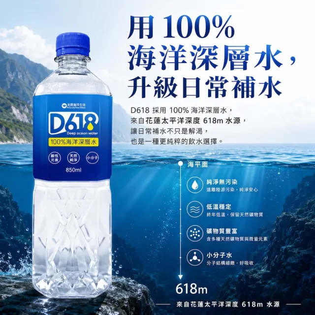 【光隆海洋生技】D618百分之百海洋深層水850mlx20入/箱(官方直營)