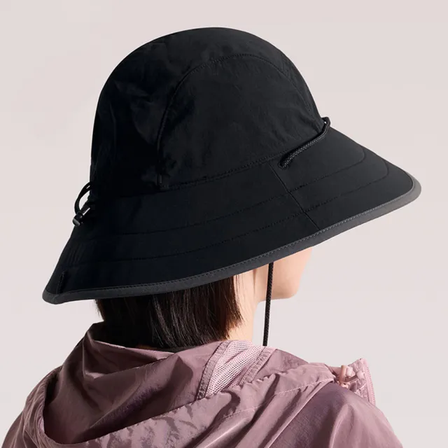 【The North Face】北面女款黑色DWR防潑水品牌LOGO漁夫帽｜8EPSKT0 排汗衫