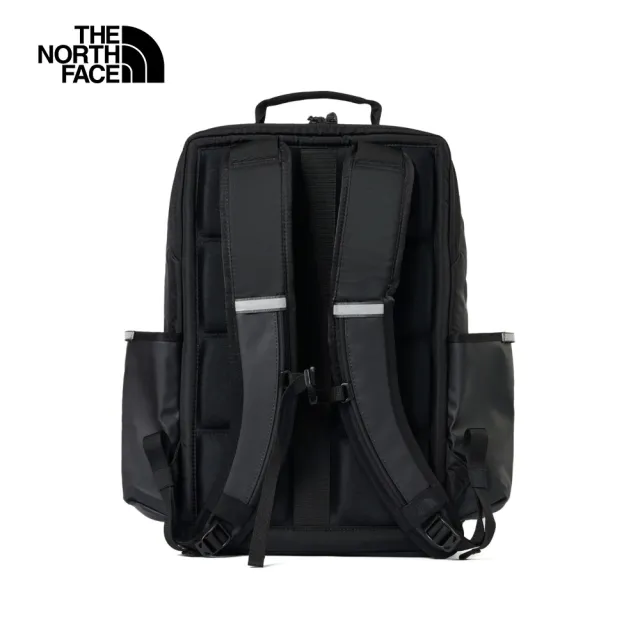 【The North Face】北面男女款黑色DWR防潑水大容量多功能休閒後背包｜8BK4BIA