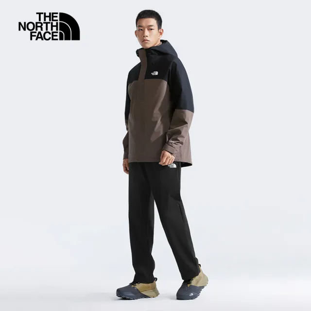 【The North Face】北面男款黑色吸濕排汗休閒長褲|8ET8JK3