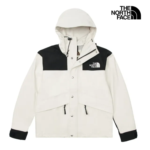 【The North Face】經典ICON-北面男款米白色FUTURELIGHT防水透氣衝鋒衣外套｜8AKJROU