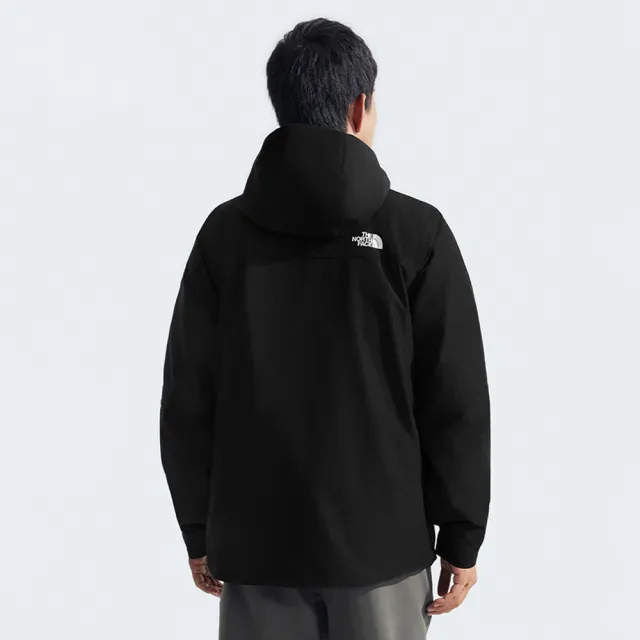 【The North Face】北面男款黑色DryVent防水透氣保暖連帽羽絨內裡三合一外套|83SL4HF