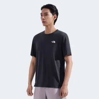 【The North Face】北面男款黑色吸濕排汗短袖T恤｜8BYJJK3(排汗衫)