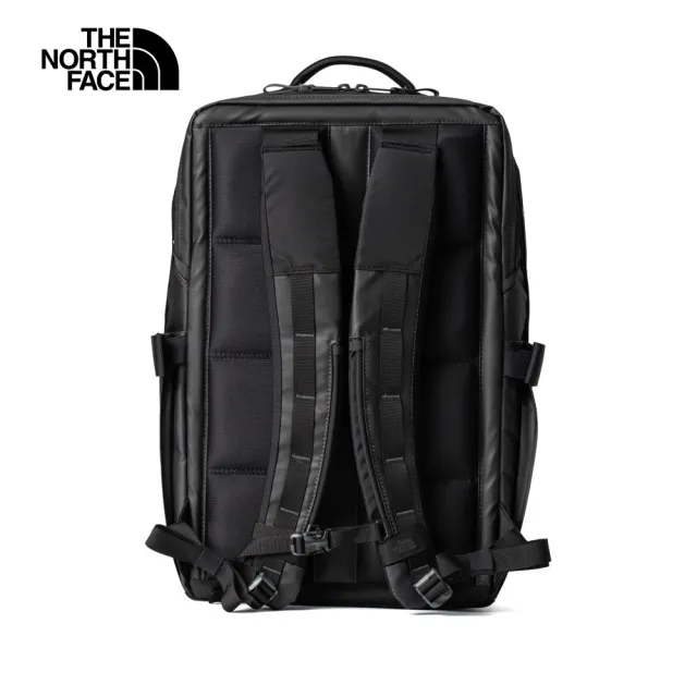 【The North Face】北面男女款黑色多隔層方形休閒後背包｜81DMKT0(筆電包/登山包)