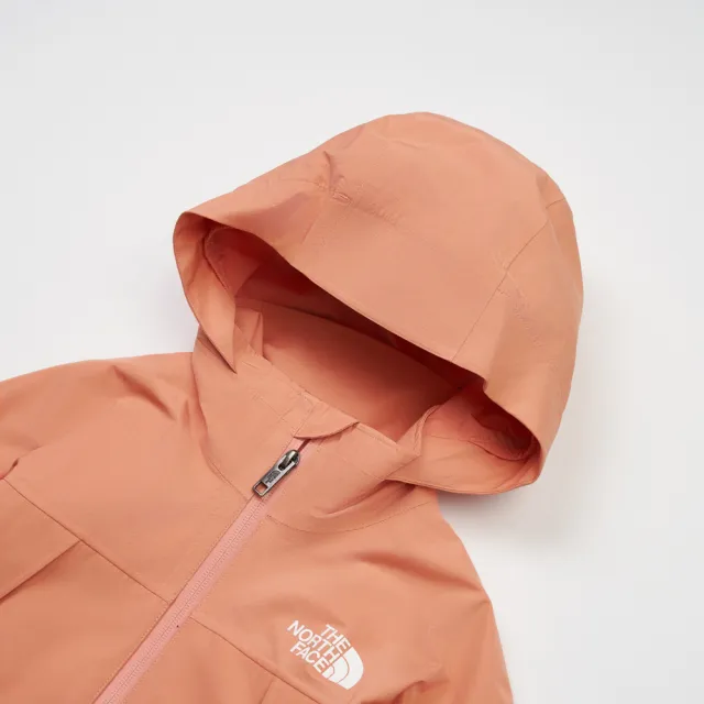 【The North Face】北面兒童橘色DRYVENT防水衝鋒衣｜8DXMBOO(外套)