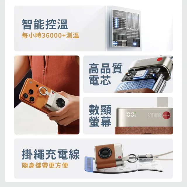 【SOTHING 向物】10000mAh極輕量自帶線行動電源 小相機mini(CCC認證 可上飛機 PD快充 雙口輸出)