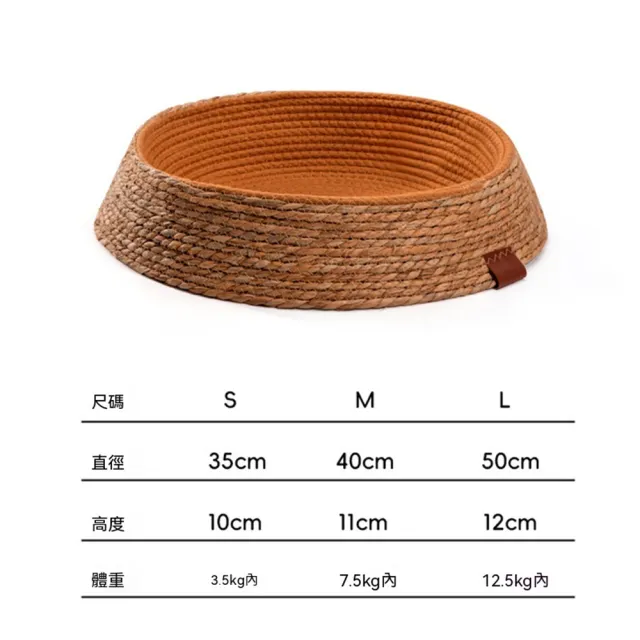 【Quality 聚家】貓窩 貓抓板 四季通用 L碼 適用25斤內 50*12CM 貓咪睡覺墊子 編織用品 藤編貓窩
