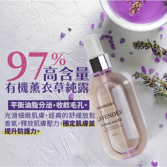 【古寶無患子】2瓶入-法國真正薰衣草花水 化妝水/濕敷/控油/保濕/舒緩(250mlx2)
