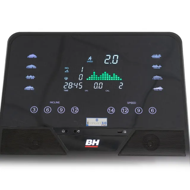 【BH歐洲百年品牌】RS1000 LED智能變頻跑步機(LED/變頻馬達/ZWIFT/坡度揚升/藍芽喇叭/心律扶手)