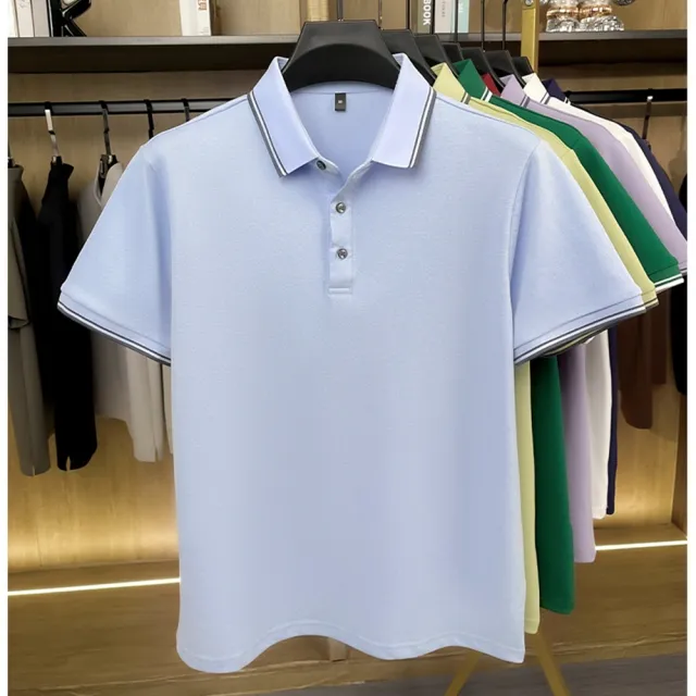【米蘭精品】現貨+預購POLO衫男短袖上衣高彈力男裝上衣高爾夫球衫透氣潮流百搭男襯衫10色74ng17