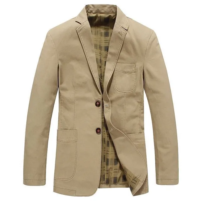 【巴黎精品】現貨限搶 西裝外套休閒西服(薄款寬鬆棉質春秋男外套4色a1ck25)